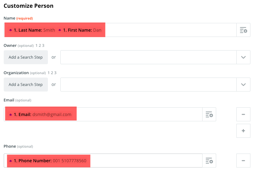 Leadpages Pipedrive Customize Person