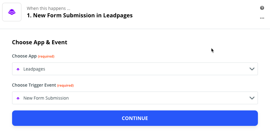 Leadpages Zap Form Submission