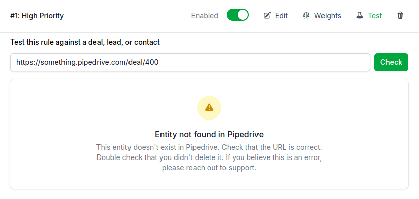 Testing a single rule