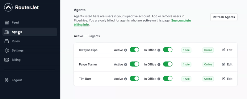Add agent mobile number